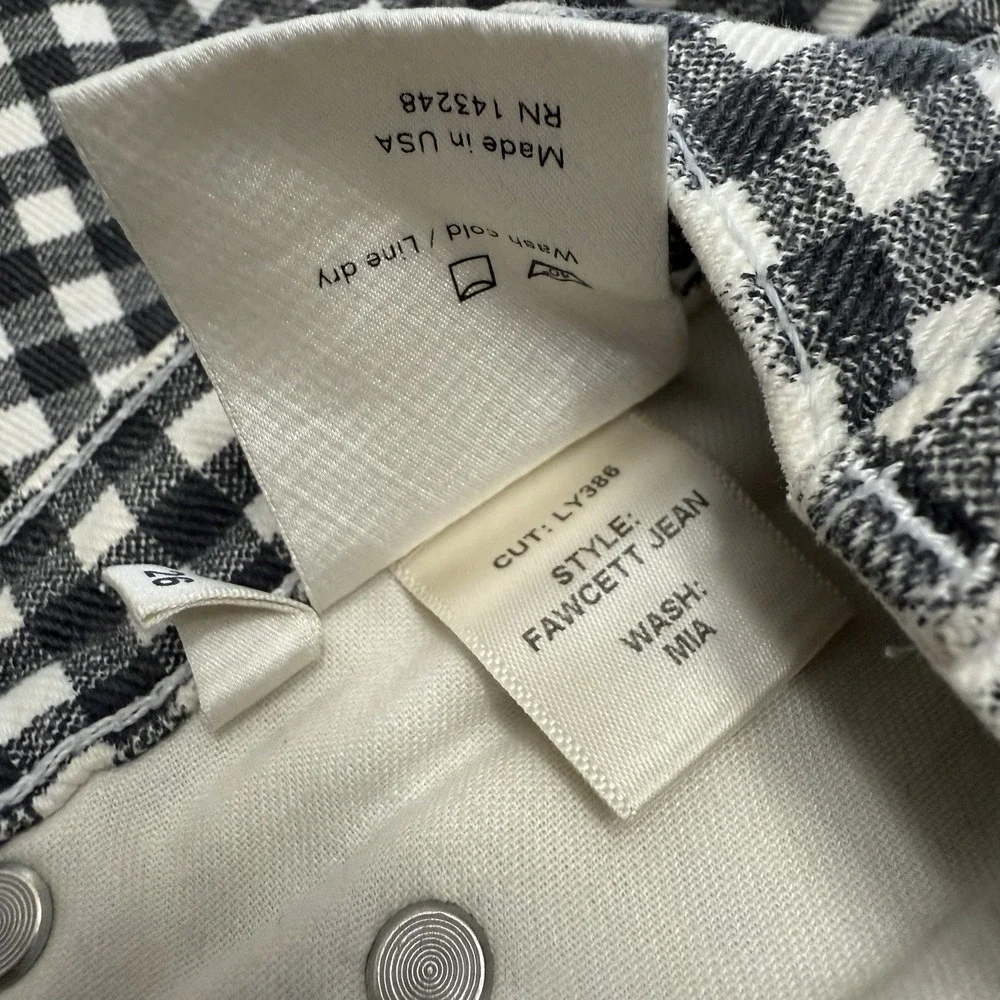 Reformation Fawcett jean women's 26 gingham check plaid preppy boho festival - Picture 13 of 15
